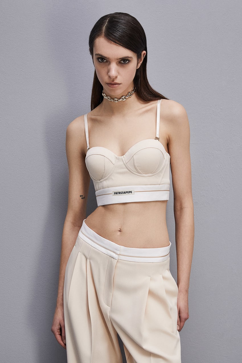 Patrizia Pepe Tailored Bustier With Belt Beige | 6203RGVHY