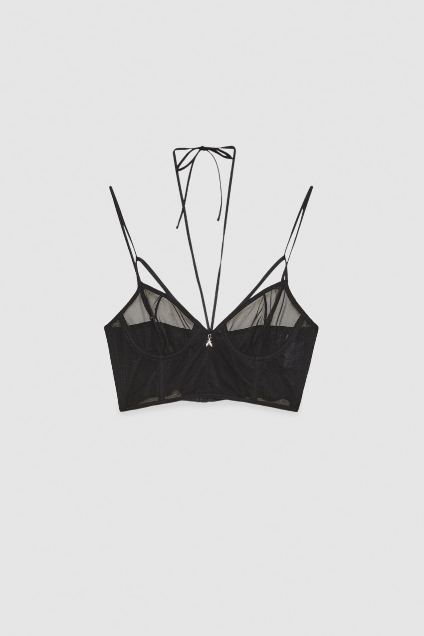 Patrizia Pepe Tulle Bralette Zwart | 6725AHFCE