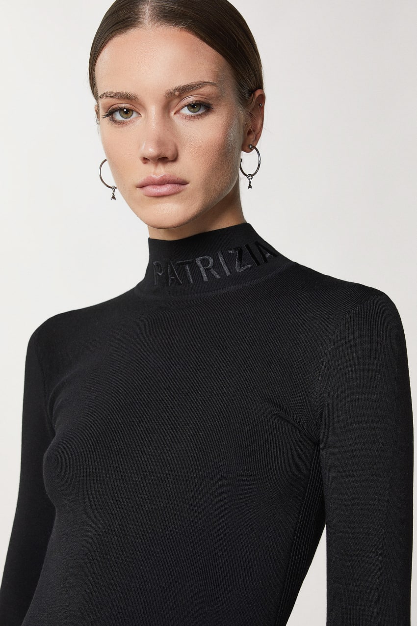 Patrizia Pepe Turtleneck With Logo Zwart | 8609BXTRU