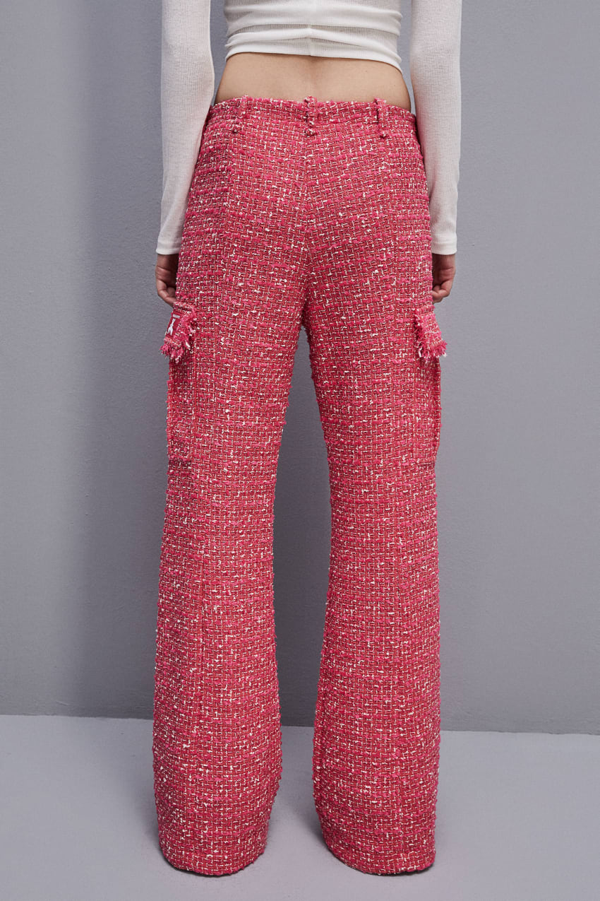 Patrizia Pepe Tweed Cargo Pants Rood | 1938GMCXB