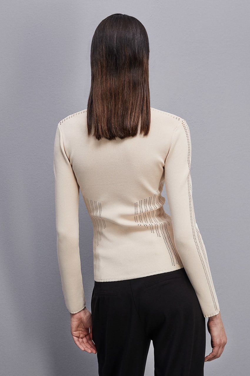 Patrizia Pepe Viscose Bodycon Sweater Beige | 6803HXFKE