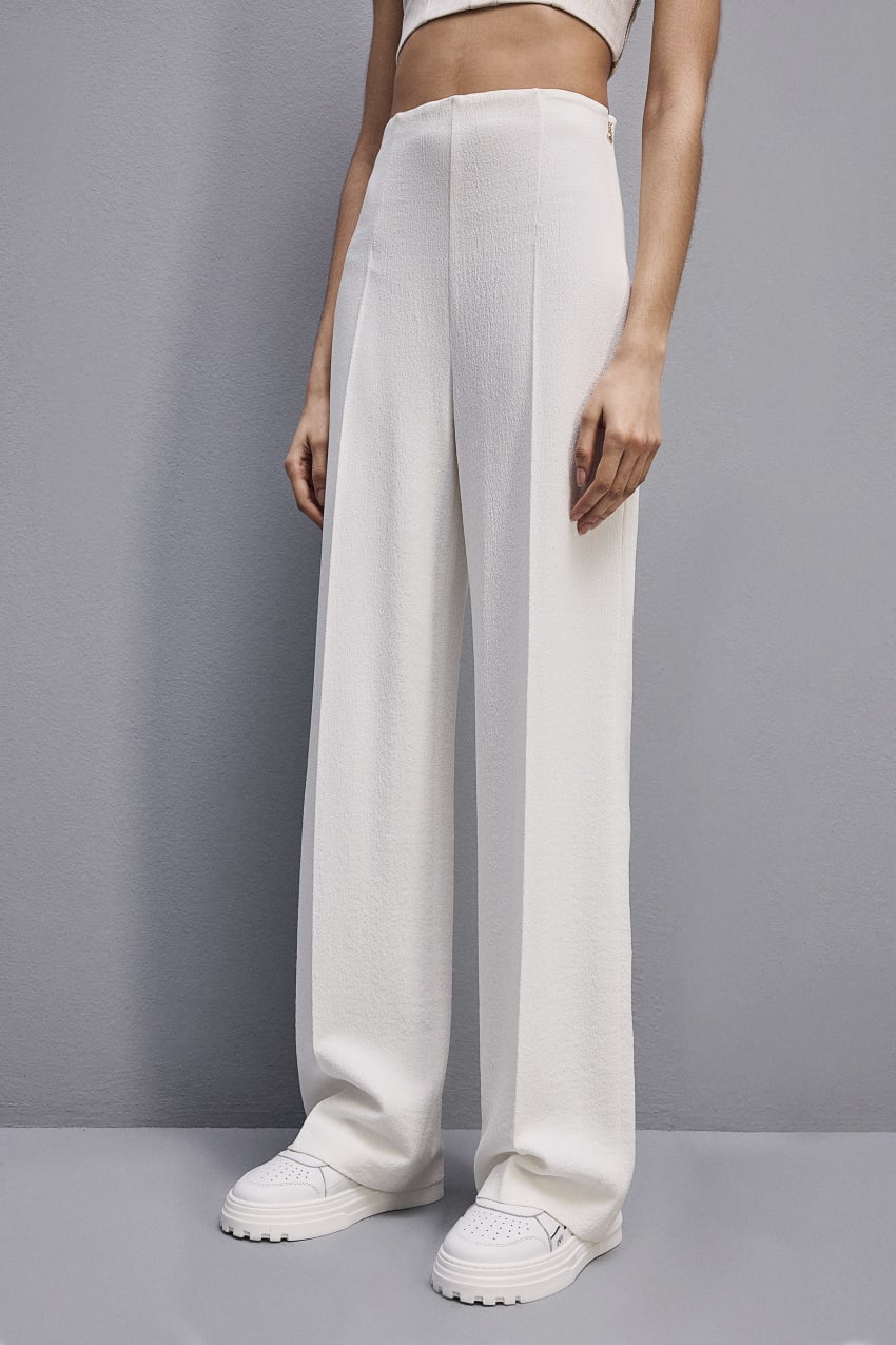 Patrizia Pepe Viscose Palazzo Pants Wit | 8451LSXVJ