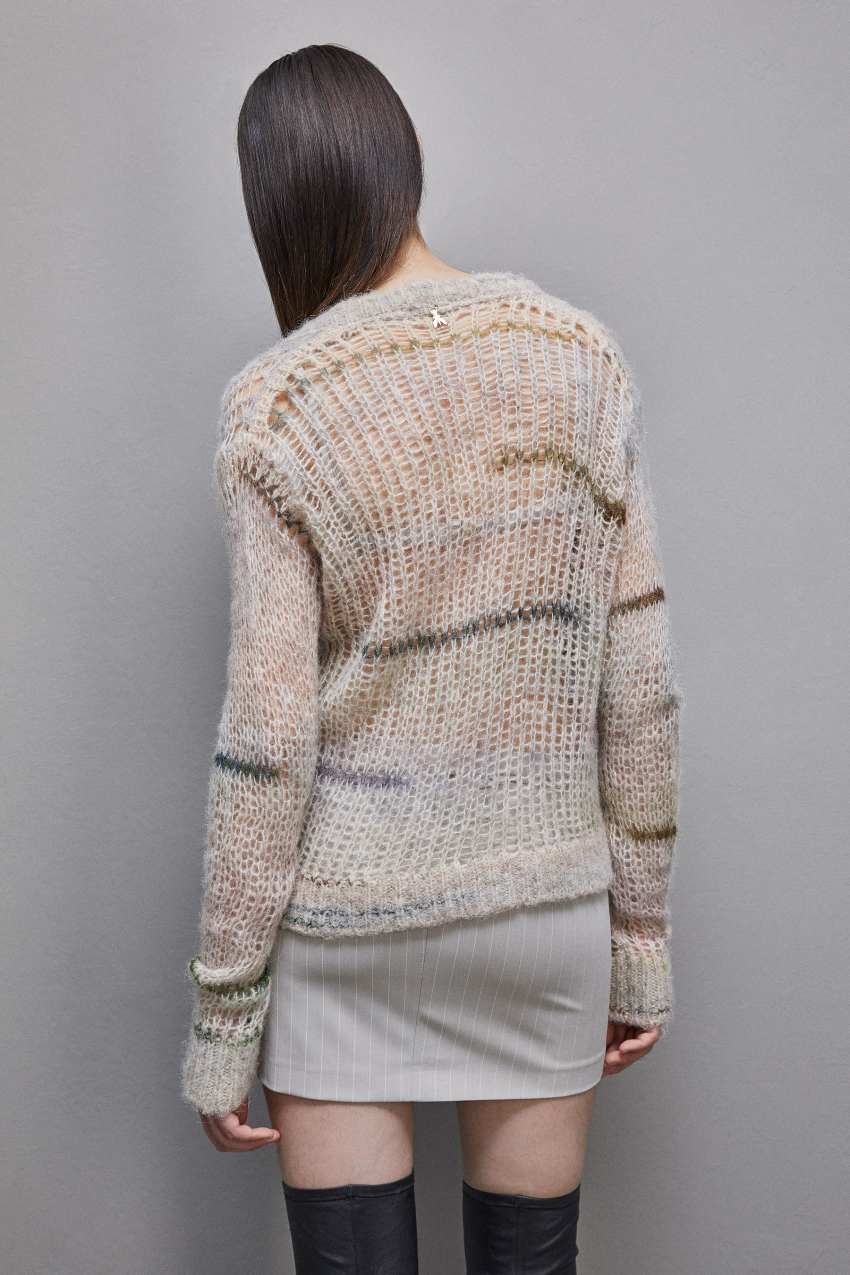 Patrizia Pepe Wool Blend Mesh Sweater Gekleurd | 2401DFAIQ